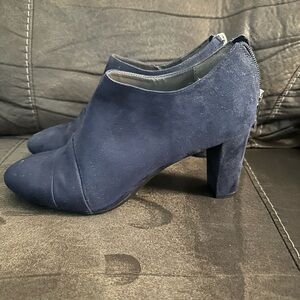 A2 By Aerosoles Blue Ankle Booties with Chunky Heel